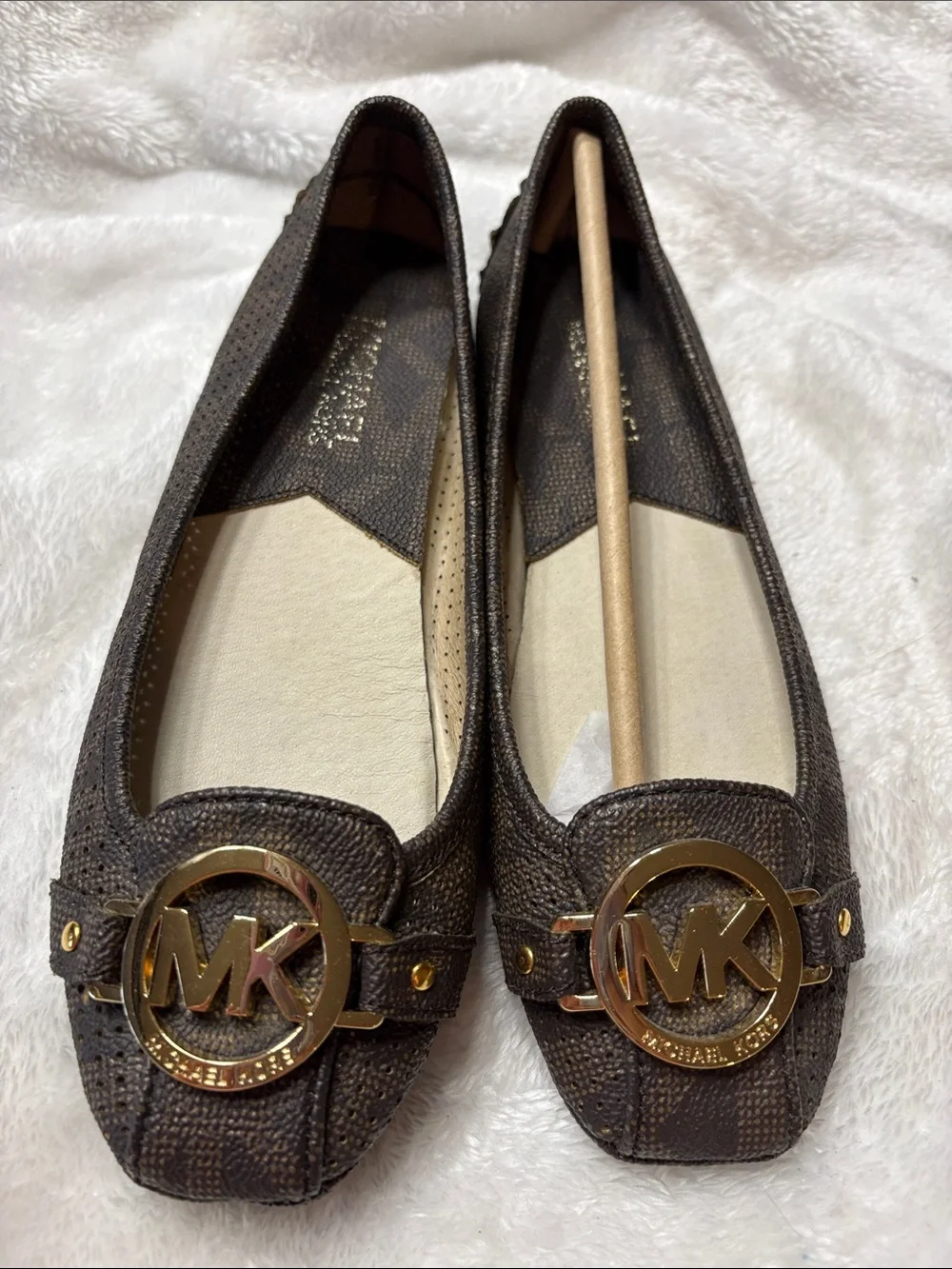 Michael Kors Leather Logo Ballet Flats